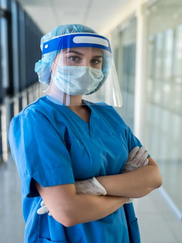 Nursing students learning personal protective equipment usage at Ideal Institute of Nursing