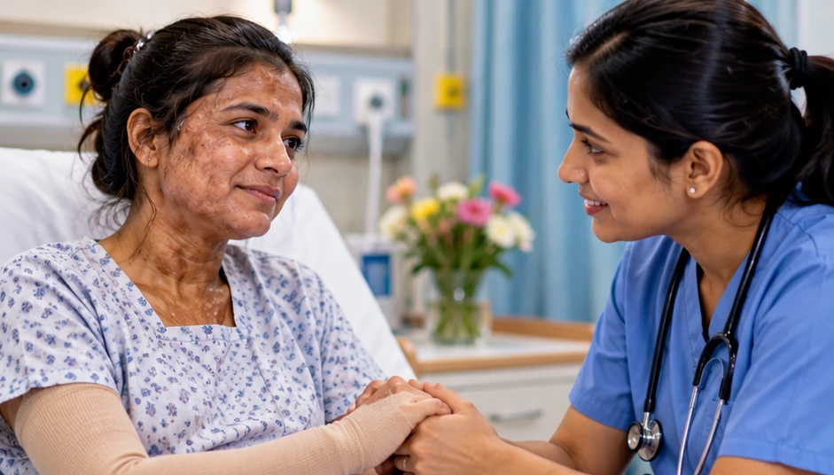 Multidisciplinary psychological and rehabilitation support for a burn survivor